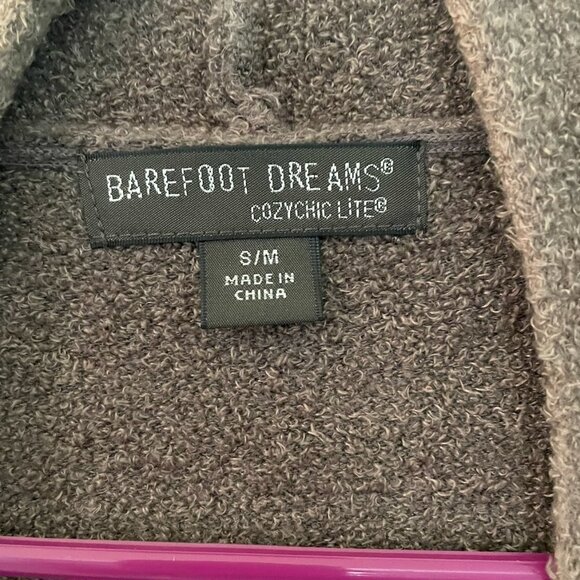 Barefoot Dreams Open front waterfall CozyChic Lite Island Wrap, Cocoa - Size S/M - Picture 4 of 5